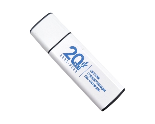 Флешка Металлическая Граптос "Graptos" R445 белая, уф-печать 4+0