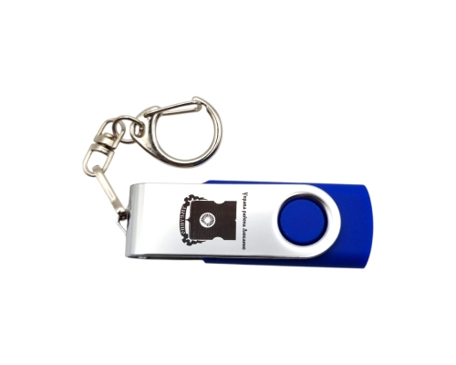 Флешка Пластиковая Твист Колор "Twist Color" S215 синий, гравировка с чернением