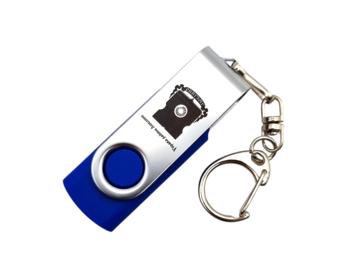 Флешка Пластиковая Твист Колор "Twist Color" S215 синий, гравировка с чернением