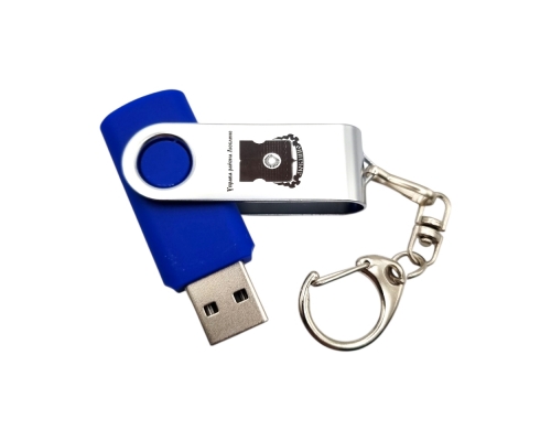 Флешка Пластиковая Твист Колор "Twist Color" S215 синий, гравировка с чернением