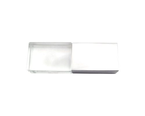 Флешка Стеклянная Кристалл "Crystal Glass Metal" W14 серебряный матовый, гравировка 3D