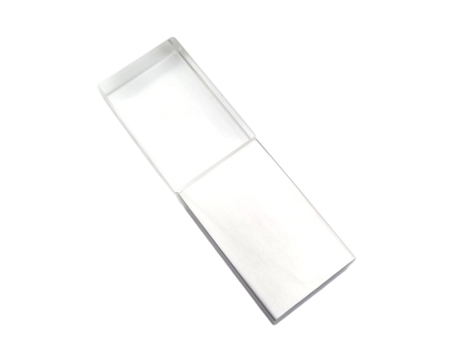 Флешка Стеклянная Кристалл "Crystal Glass Metal" W14 серебряный матовый, гравировка 3D