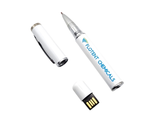 Флешка Металлическая Ручка Бона "Pen Bona" R324 белый, уф-печать