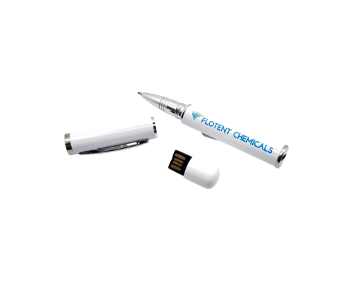 Флешка Металлическая Ручка Бона "Pen Bona" R324 белый, уф-печать