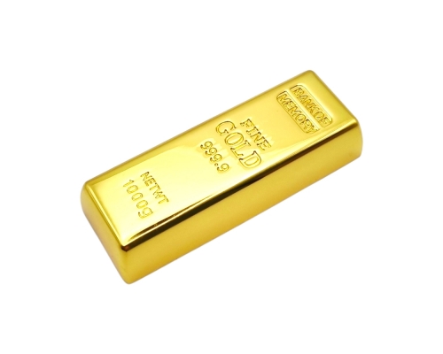 Флешка Металлическая Золотой слиток "Gold Bar" R352 золотой, гравировка с чернением