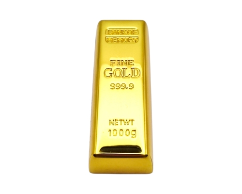 Флешка Металлическая Золотой слиток "Gold Bar" R352 золотой, гравировка с чернением
