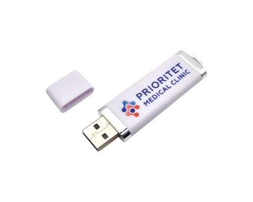 Флешка Пластиковая Протос Промо "Protos Promo" S12 белая, уф-печать 4+0