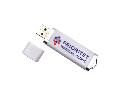 Флешка Пластиковая Протос Промо "Protos Promo" S12 белая, уф-печать 4+0