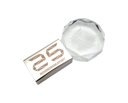 Флешка Стеклянная Кристалл Дискос "Crystal Discos" W516 серебристый, гравировка 3D