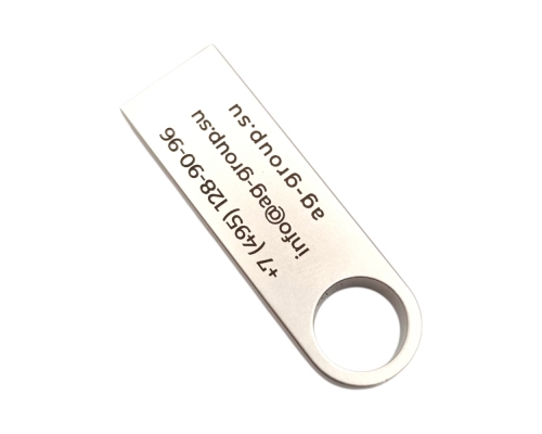 Флешка Металлическая Сензо "Senzo" R223 серебристый, гравировка с чернением