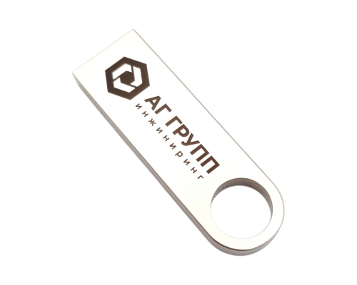 Флешка Металлическая Сензо "Senzo" R223 серебристый, гравировка с чернением