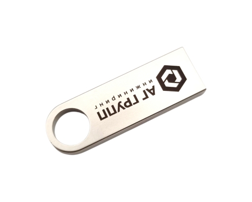 Флешка Металлическая Сензо "Senzo" R223 серебристый, гравировка с чернением