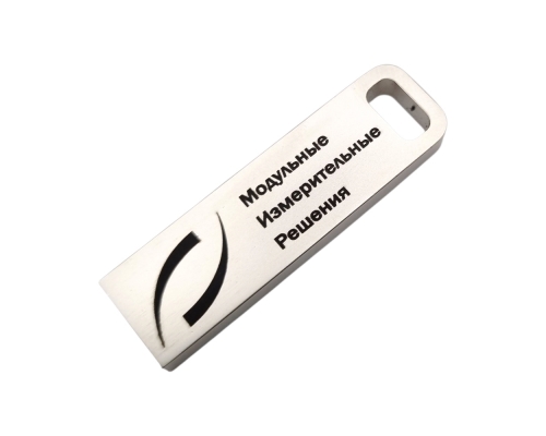 Флешка Металлическая Сенс "Sense" R479 серебристая, гравировка с чернением