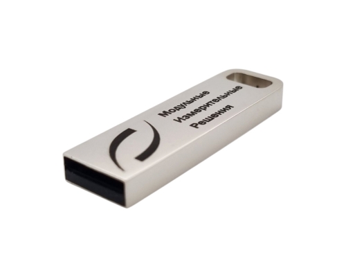 Флешка Металлическая Сенс "Sense" R479 серебристая, гравировка с чернением
