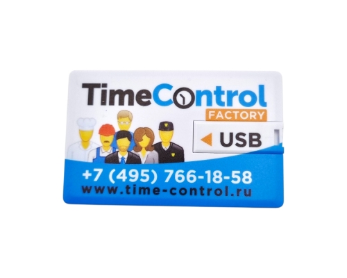 Флешка Пластиковая Визитка "Visit Card" S78 белая, уф-печать