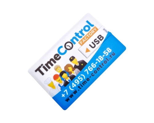 Флешка Пластиковая Визитка "Visit Card" S78 белая, уф-печать