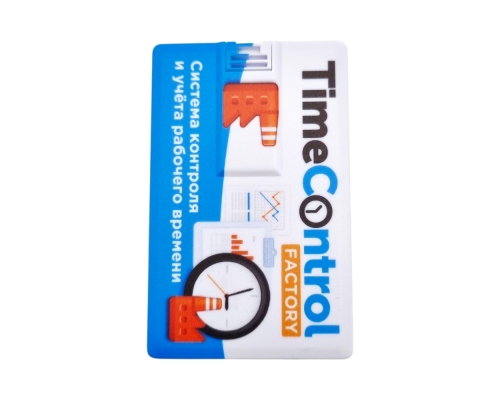 Флешка Пластиковая Визитка "Visit Card" S78 белая, уф-печать