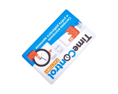 Флешка Пластиковая Визитка "Visit Card" S78 белая, уф-печать