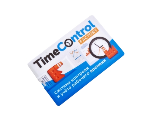 Флешка Пластиковая Визитка "Visit Card" S78 белая, уф-печать