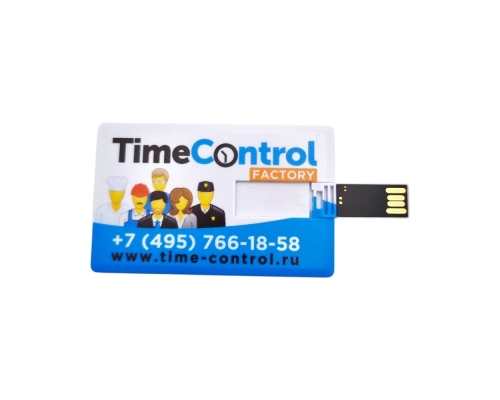 Флешка Пластиковая Визитка "Visit Card" S78 белая, уф-печать