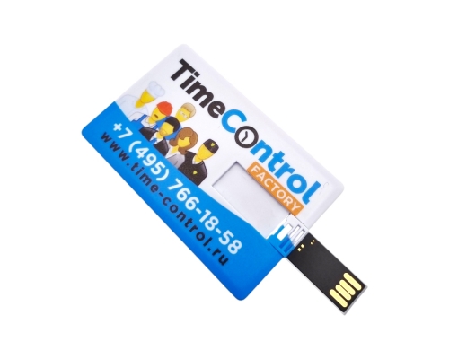 Флешка Пластиковая Визитка "Visit Card" S78 белая, уф-печать