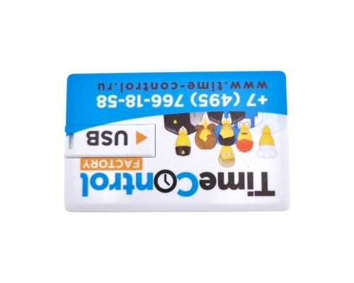 Флешка Пластиковая Визитка "Visit Card" S78 белая, уф-печать