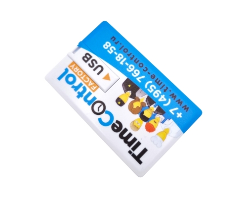 Флешка Пластиковая Визитка "Visit Card" S78 белая, уф-печать