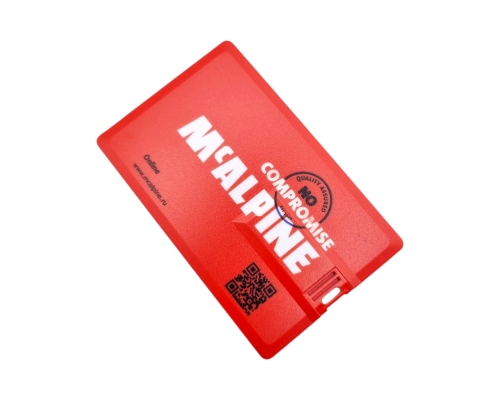 Флешка Пластиковая Визитка "Visit Card" S78 белая, уф-печать 4+4