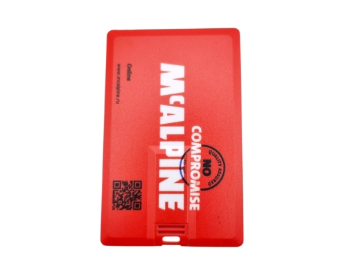 Флешка Пластиковая Визитка "Visit Card" S78 белая, уф-печать 4+4