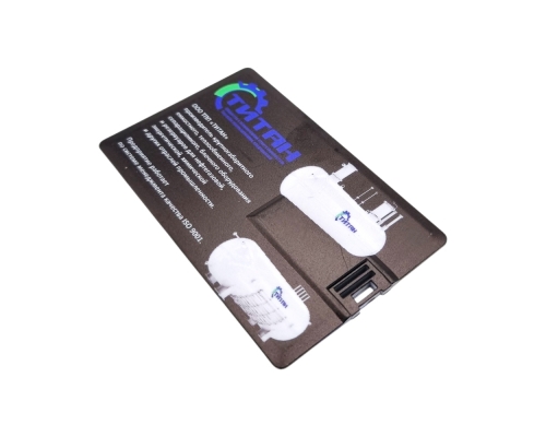 Флешка Пластиковая Визитка "Visit Card" S78 черный, уф-печать 4+4