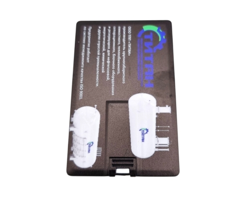 Флешка Пластиковая Визитка "Visit Card" S78 черный, уф-печать 4+4