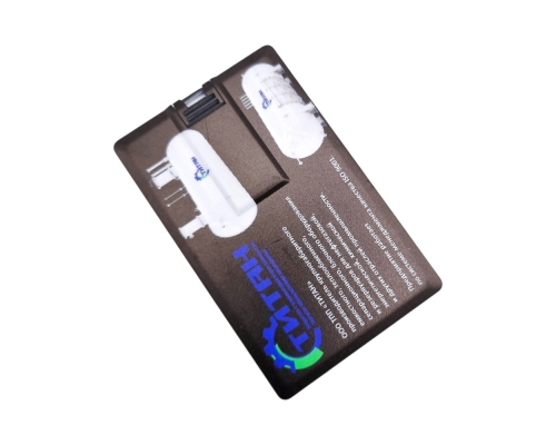 Флешка Пластиковая Визитка "Visit Card" S78 черный, уф-печать 4+4