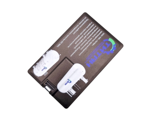 Флешка Пластиковая Визитка "Visit Card" S78 черный, уф-печать 4+4