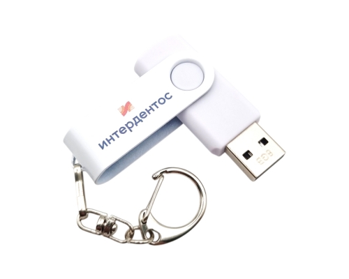 Флешка Пластиковая Твист Колор "Twist Color" S131 белый, уф-печать