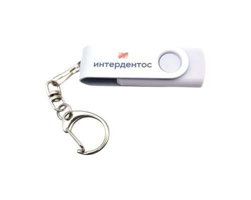 Флешка Пластиковая Твист Колор "Twist Color" S131 белый, уф-печать