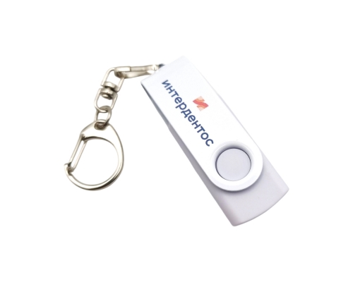 Флешка Пластиковая Твист Колор "Twist Color" S131 белый, уф-печать