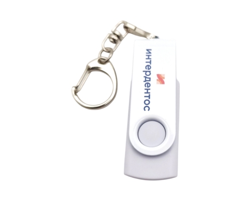 Флешка Пластиковая Твист Колор "Twist Color" S131 белый, уф-печать