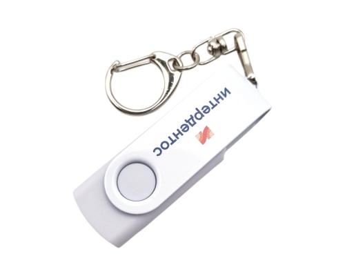 Флешка Пластиковая Твист Колор "Twist Color" S131 белый, уф-печать