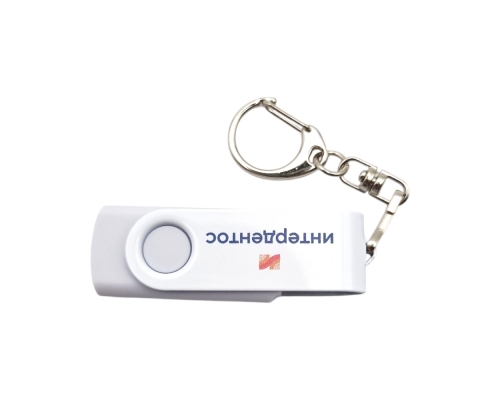 Флешка Пластиковая Твист Колор "Twist Color" S131 белый, уф-печать