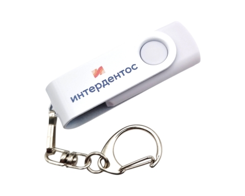 Флешка Пластиковая Твист Колор "Twist Color" S131 белый, уф-печать