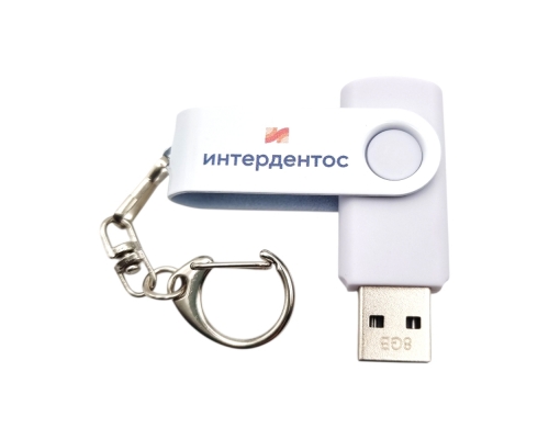 Флешка Пластиковая Твист Колор "Twist Color" S131 белый, уф-печать