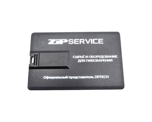 Флешка Пластиковая Визитка "Visit Card" S78 черная, уф-печать 1+1, белила