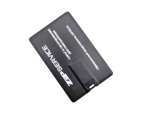 Флешка Пластиковая Визитка "Visit Card" S78 черная, уф-печать 1+1, белила