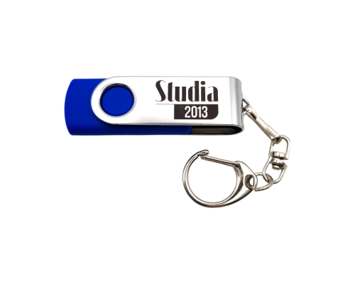 Флешка Пластиковая Твистер "Twister" S215 синий, гравировка с чернением 1+1