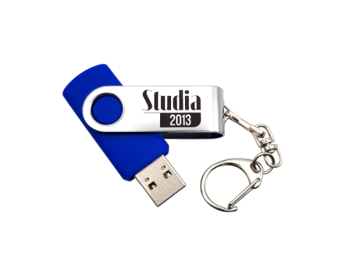 Флешка Пластиковая Твистер "Twister" S215 синий, гравировка с чернением 1+1