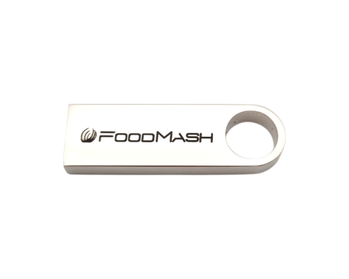 Флешка Металлическая Сензо "Senzo" R223 серебристая, гравировка с чернением