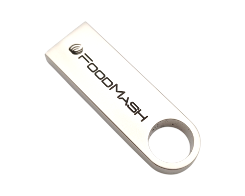 Флешка Металлическая Сензо "Senzo" R223 серебристая, гравировка с чернением