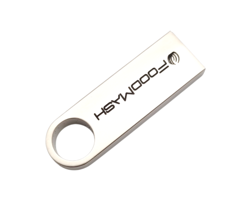 Флешка Металлическая Сензо "Senzo" R223 серебристая, гравировка с чернением