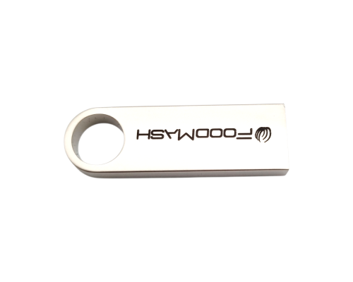 Флешка Металлическая Сензо "Senzo" R223 серебристая, гравировка с чернением