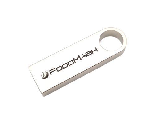 Флешка Металлическая Сензо "Senzo" R223 серебристая, гравировка с чернением